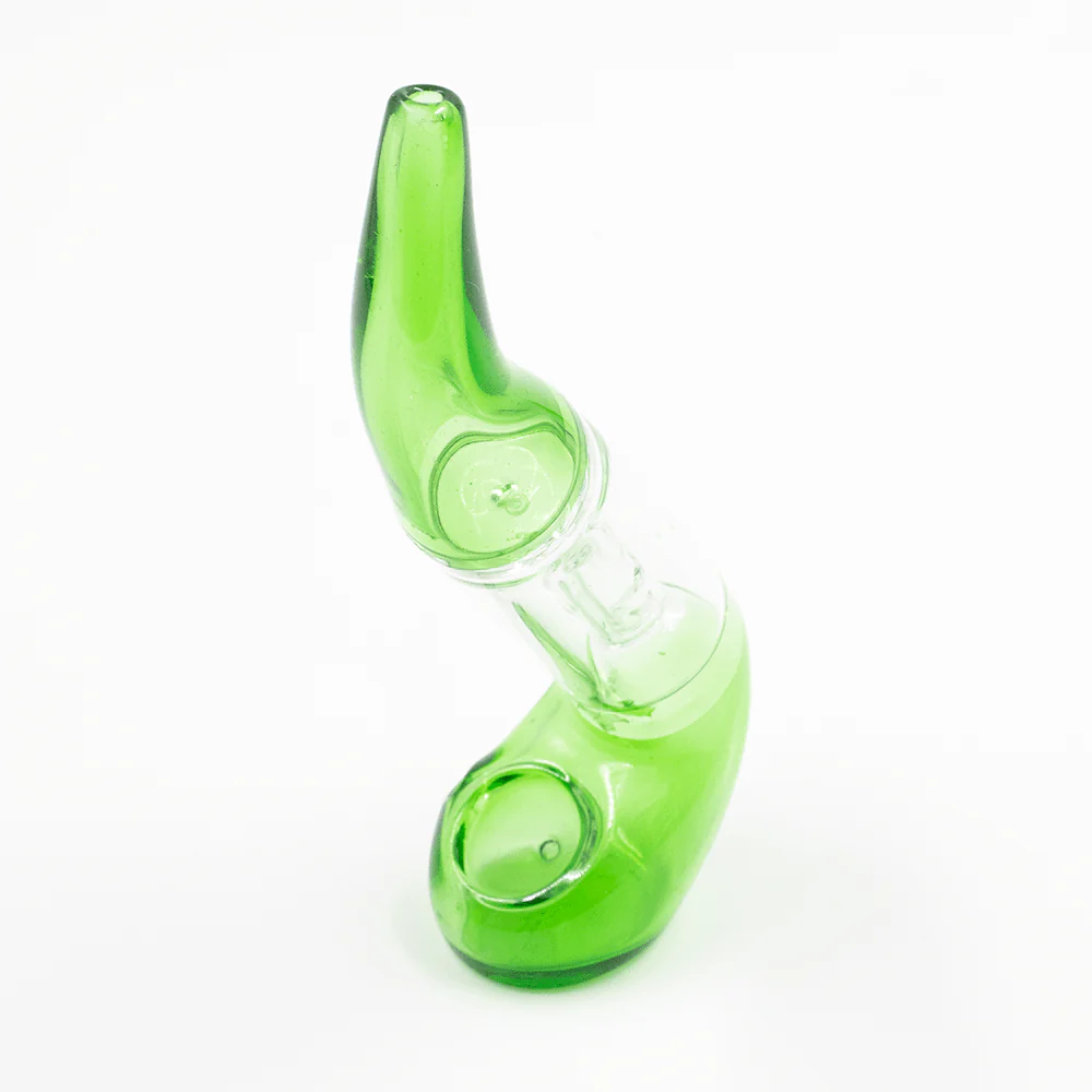 PIPE - GLASS SHERLOCK PERCOLATOR LIME GREEN CLEAR MID SECTION - Image 3