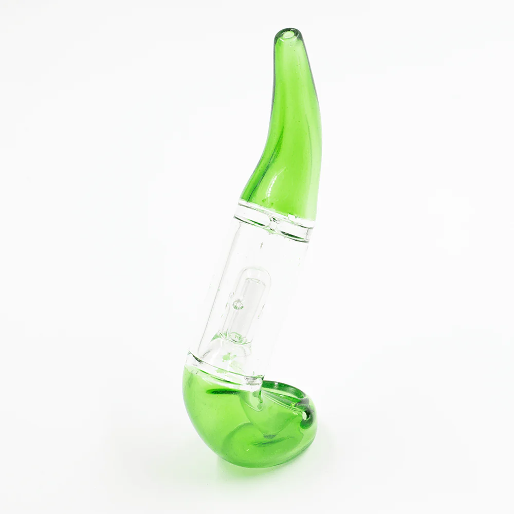 PIPE - GLASS SHERLOCK PERCOLATOR LIME GREEN CLEAR MID SECTION - Image 4