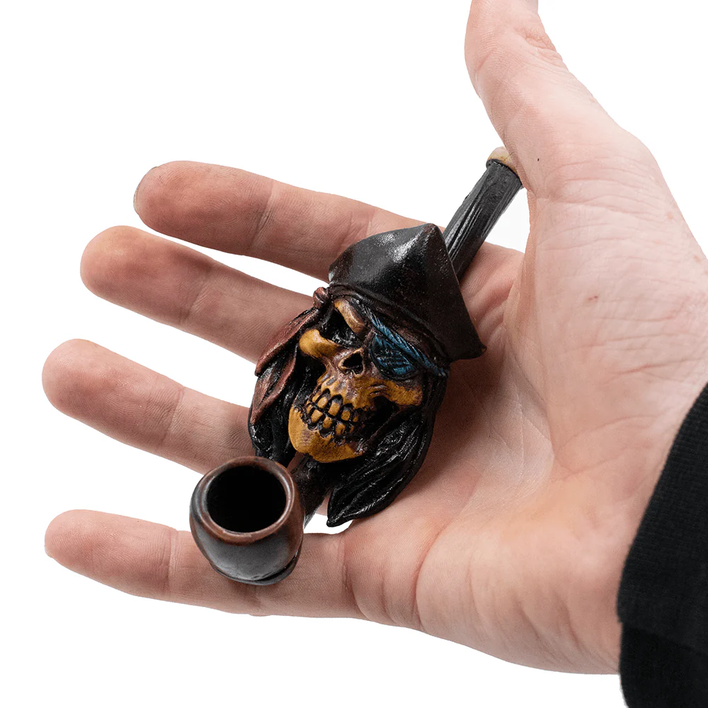 PIPE - PIRATE SKULL HAND CRAFTED 12cm - Image 3