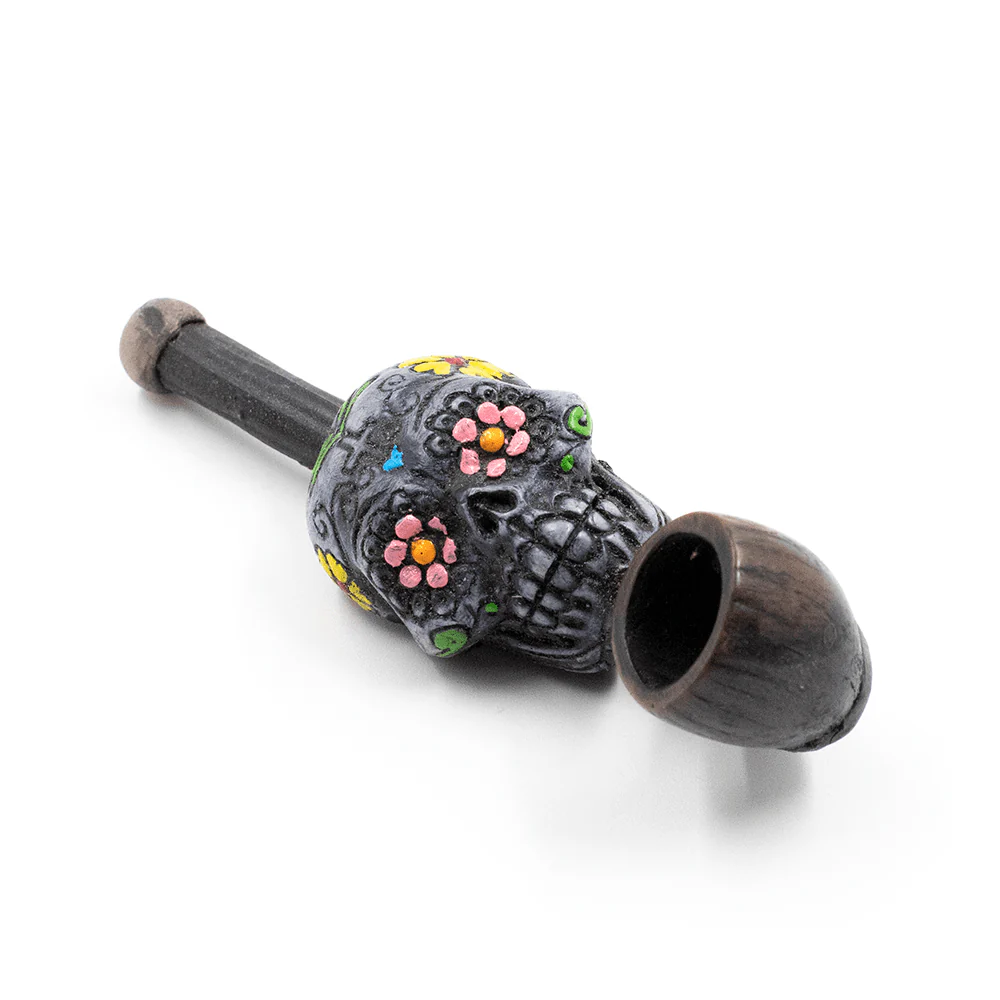 PIPE - SUGAR SKULL GREY HAND CRAFTED 12cm - Image 3