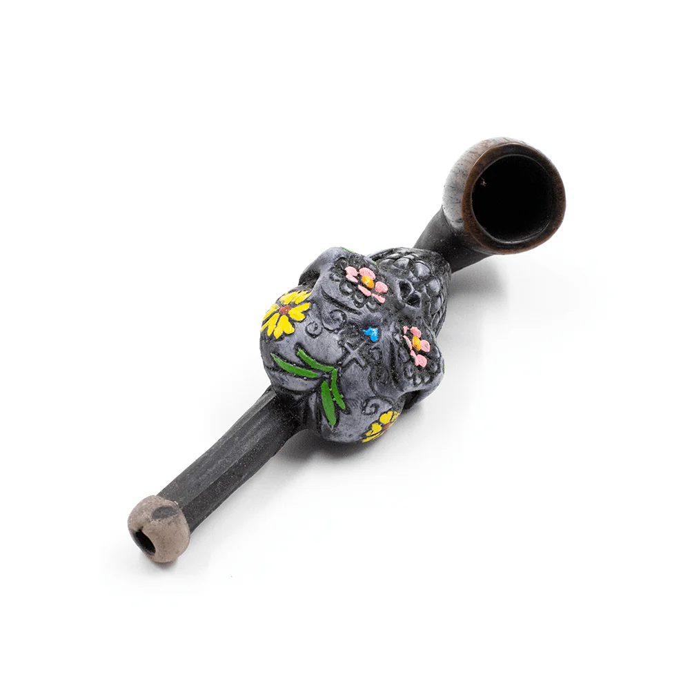 PIPE - SUGAR SKULL GREY HAND CRAFTED 12cm - Image 4