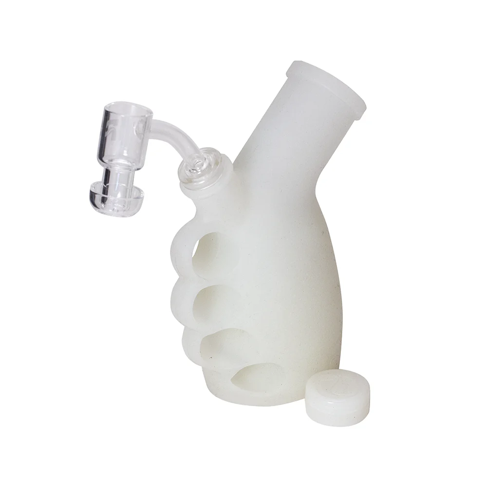 PULSAR - RIP SILICONE KNUCKLE BUBBLER DAB RIG - GLOW IN THE DARK - Image 4