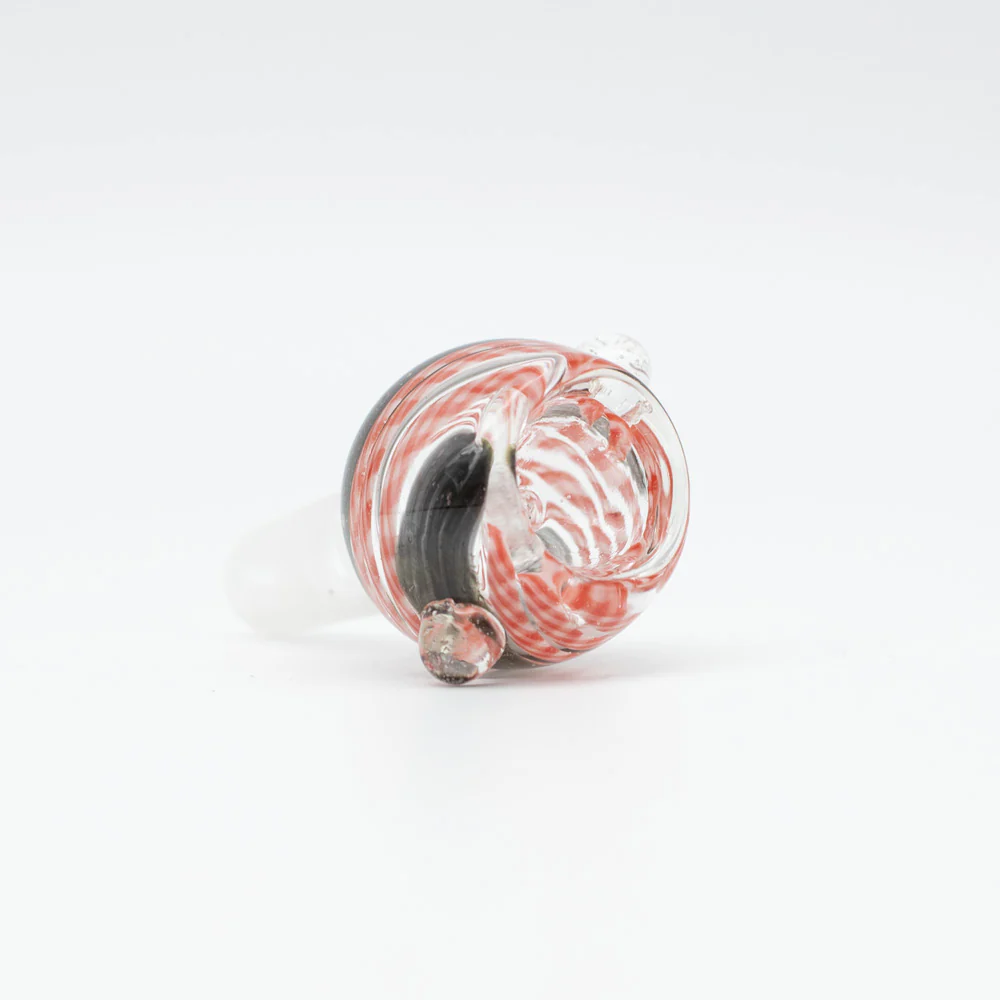 Round Swirls Glass Cone - Red & White - 14mm - Image 2