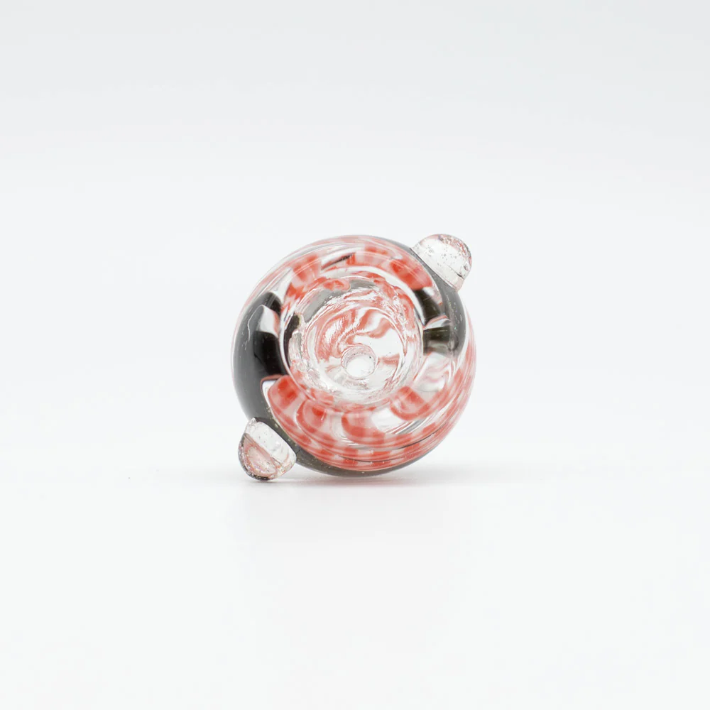 Round Swirls Glass Cone - Red & White - 14mm - Image 3