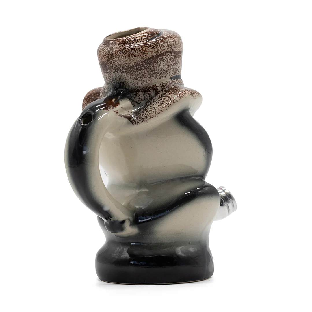 Slash Skull Ceramic Bong - Brown Hat - Image 3
