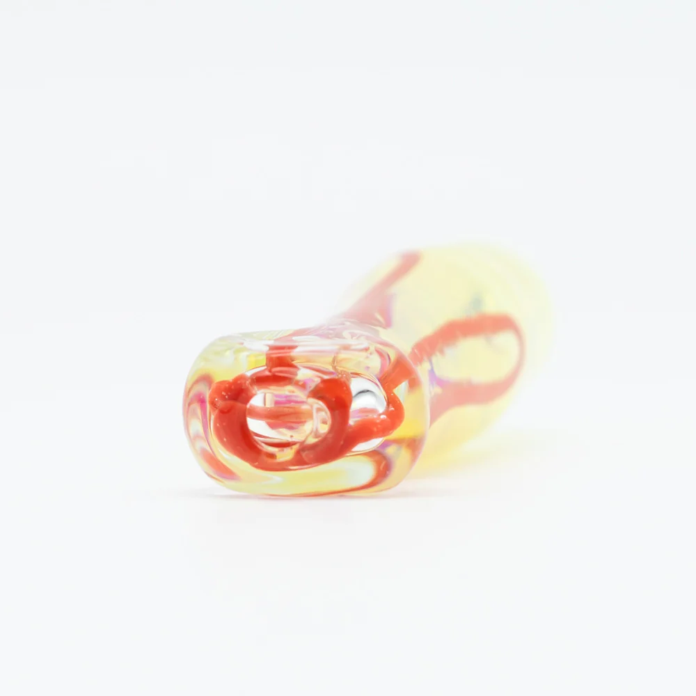 Cloudy Skies Glass Pipe One Hitter - White & Red - Image 3