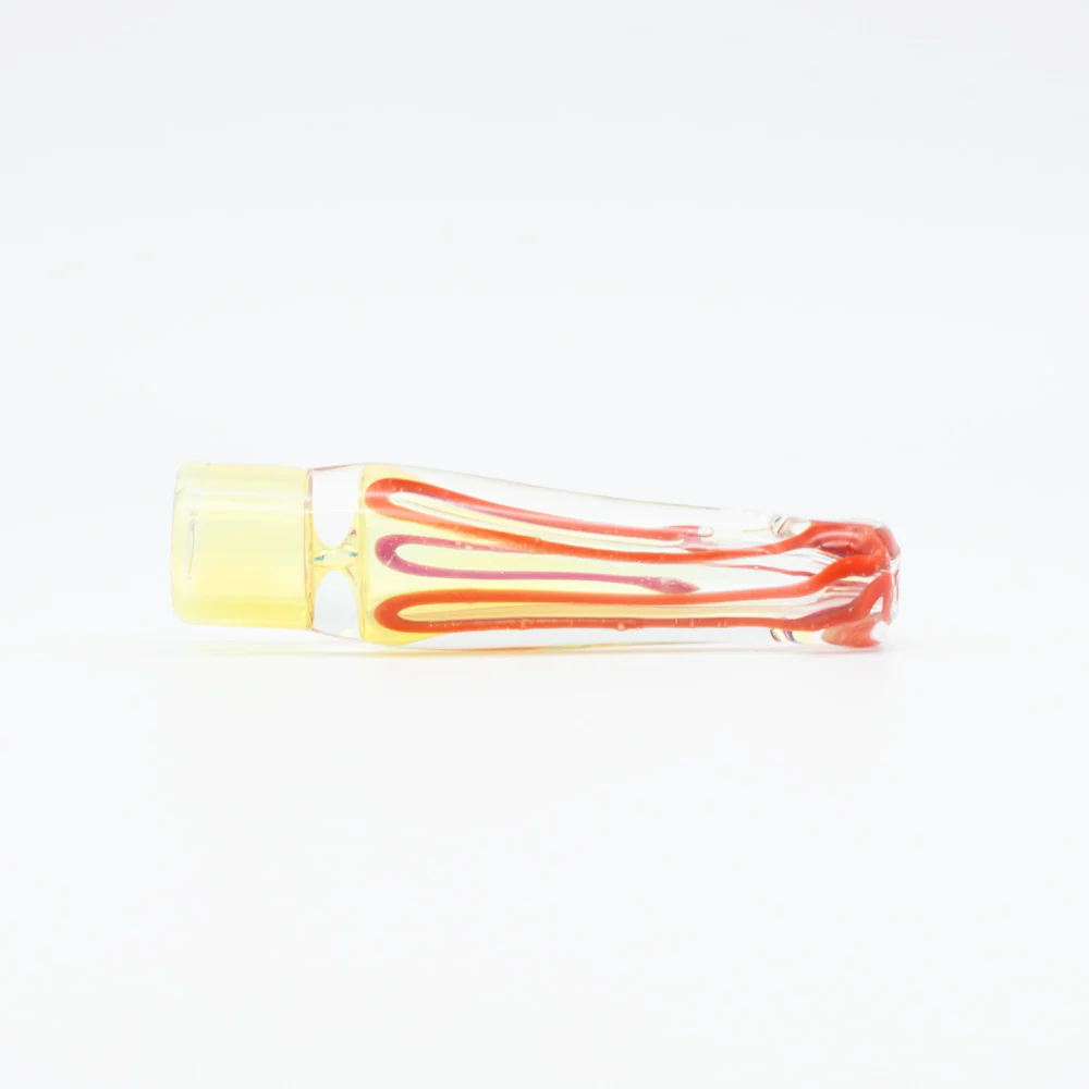 Cloudy Skies Glass Pipe One Hitter - White & Red - Image 5