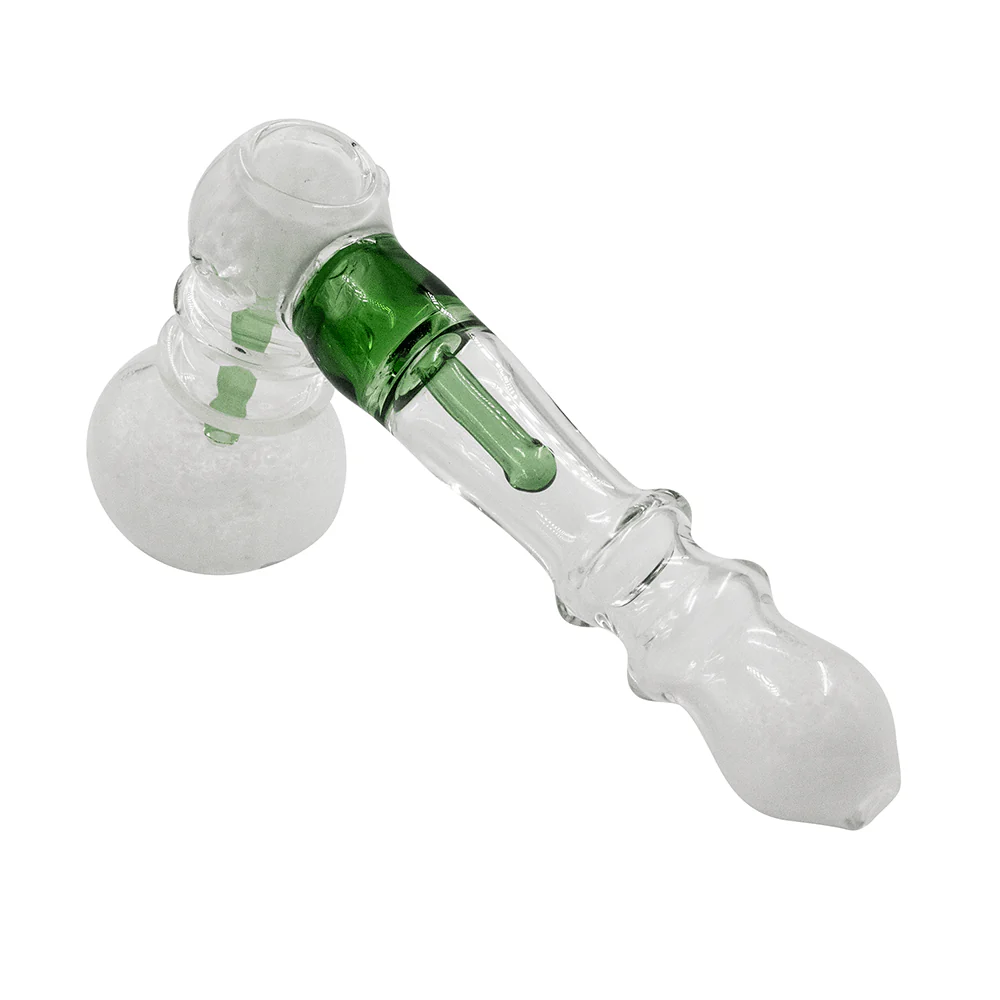 Snowy On Green - Glass Hammer Pipe - Image 2