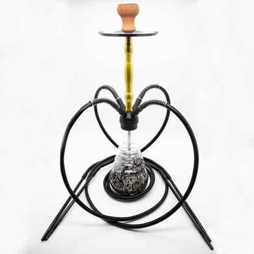 Speckle Glass Zinc Alloy Metal Hookah - Image 4