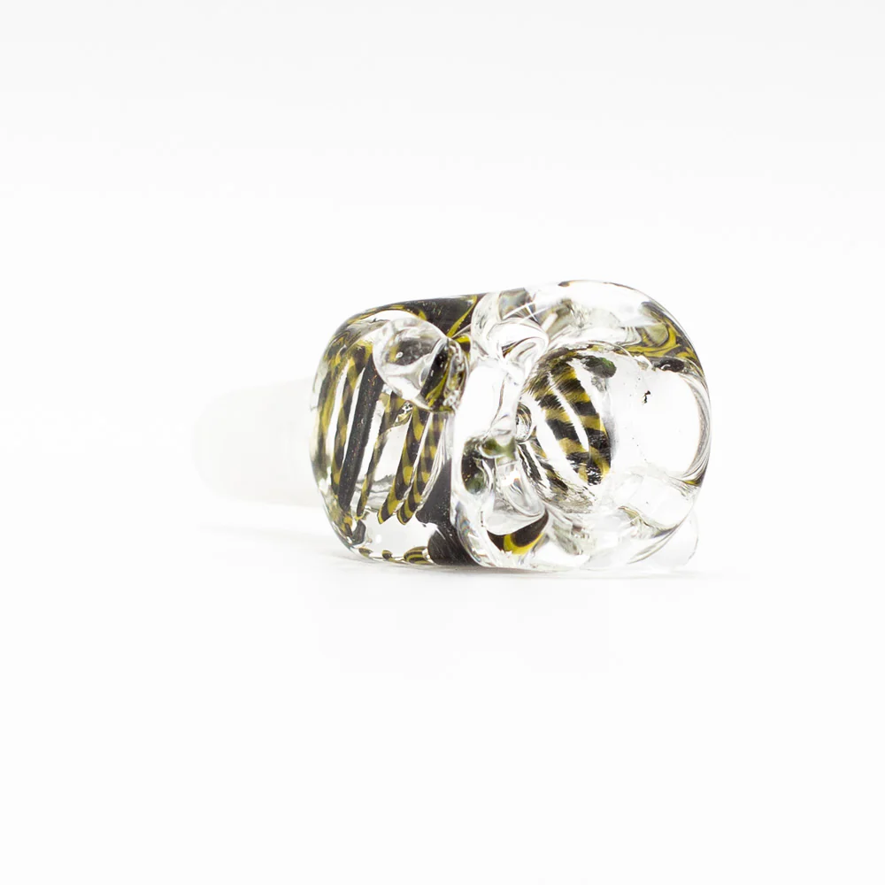 Square Swirls Glass Cone - Black & Yellow - 14mm - Image 2