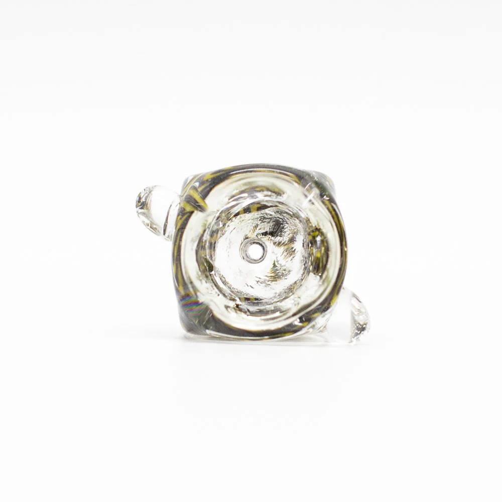 Square Swirls Glass Cone - Black & Yellow - 14mm - Image 3