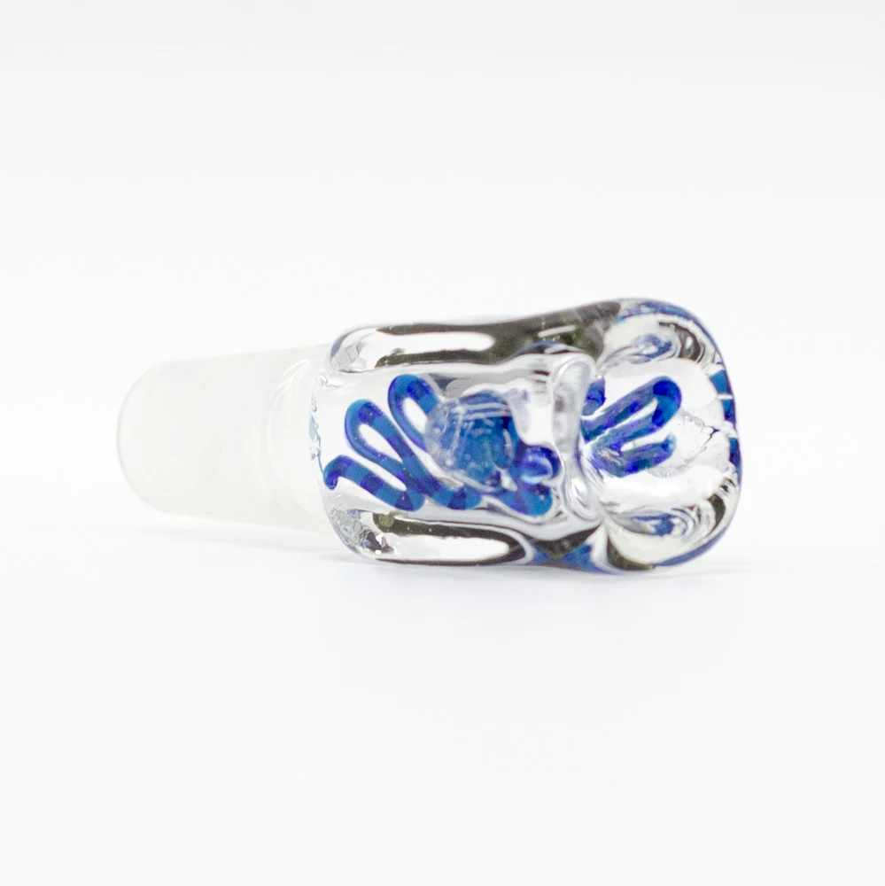 Square Swirls Glass Cone - Dark & Light Blue - 18mm - Image 2