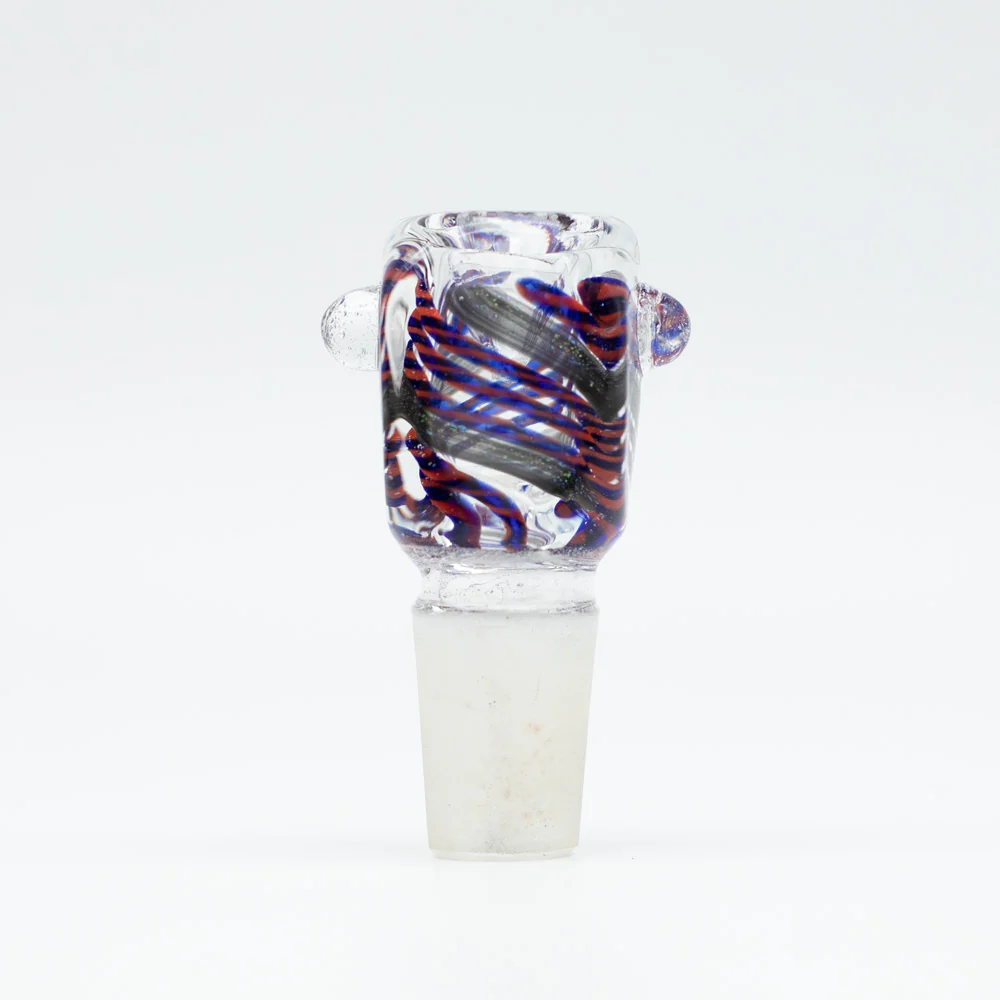 Square Swirls Glass Cone - Red & Blue Swirls - 18mm