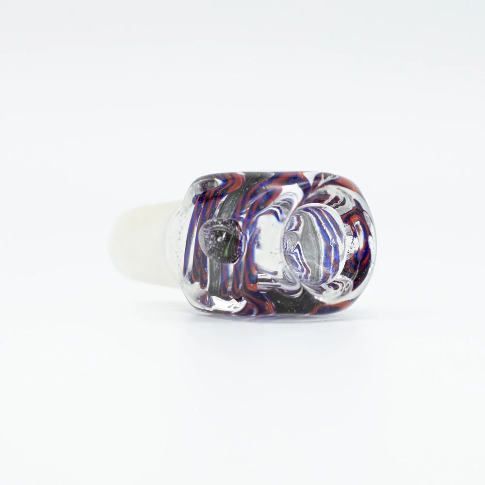 Square Swirls Glass Cone - Red & Blue Swirls - 18mm - Image 2