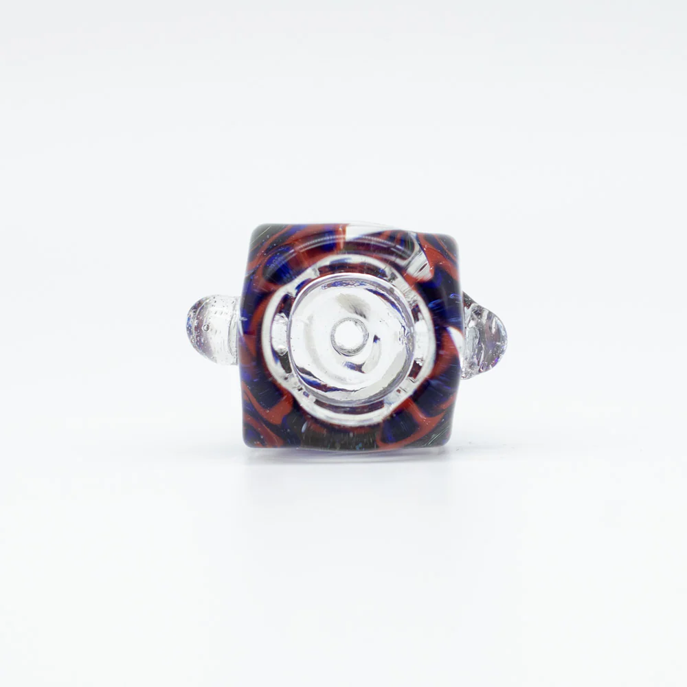 Square Swirls Glass Cone - Red & Blue Swirls - 18mm - Image 3
