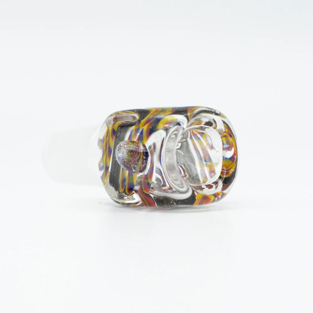 Square Swirls Glass Cone - Red, Blue & Yellow - Image 3