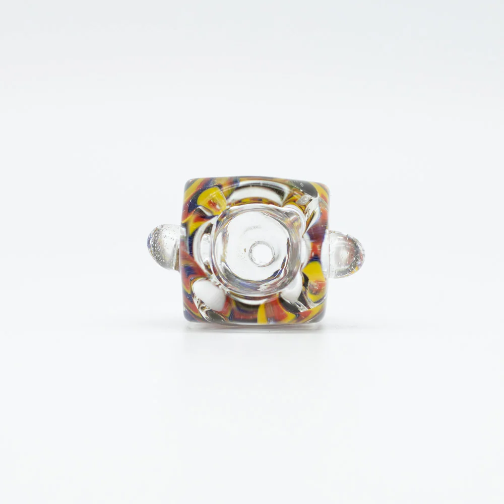 Square Swirls Glass Cone - Red, Blue & Yellow - Image 4