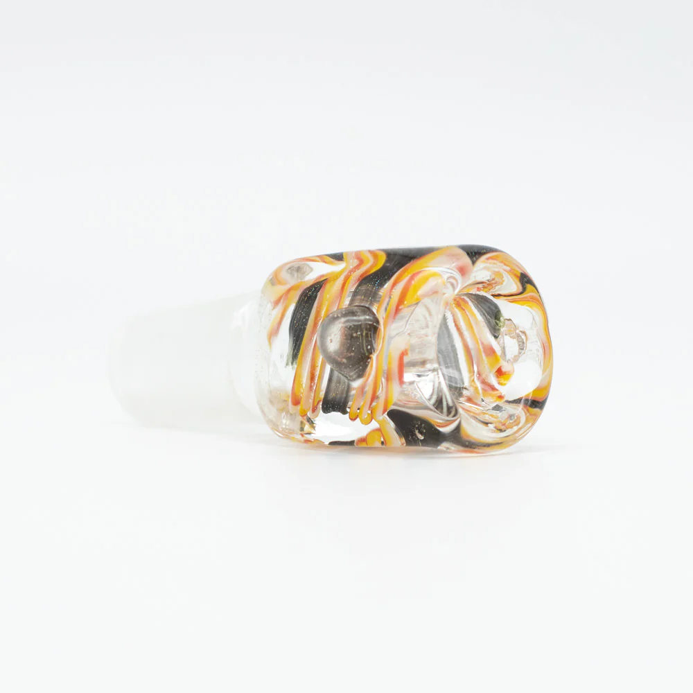 Square Swirls Glass Cone - Red, White & Yellow - 18mm - Image 2