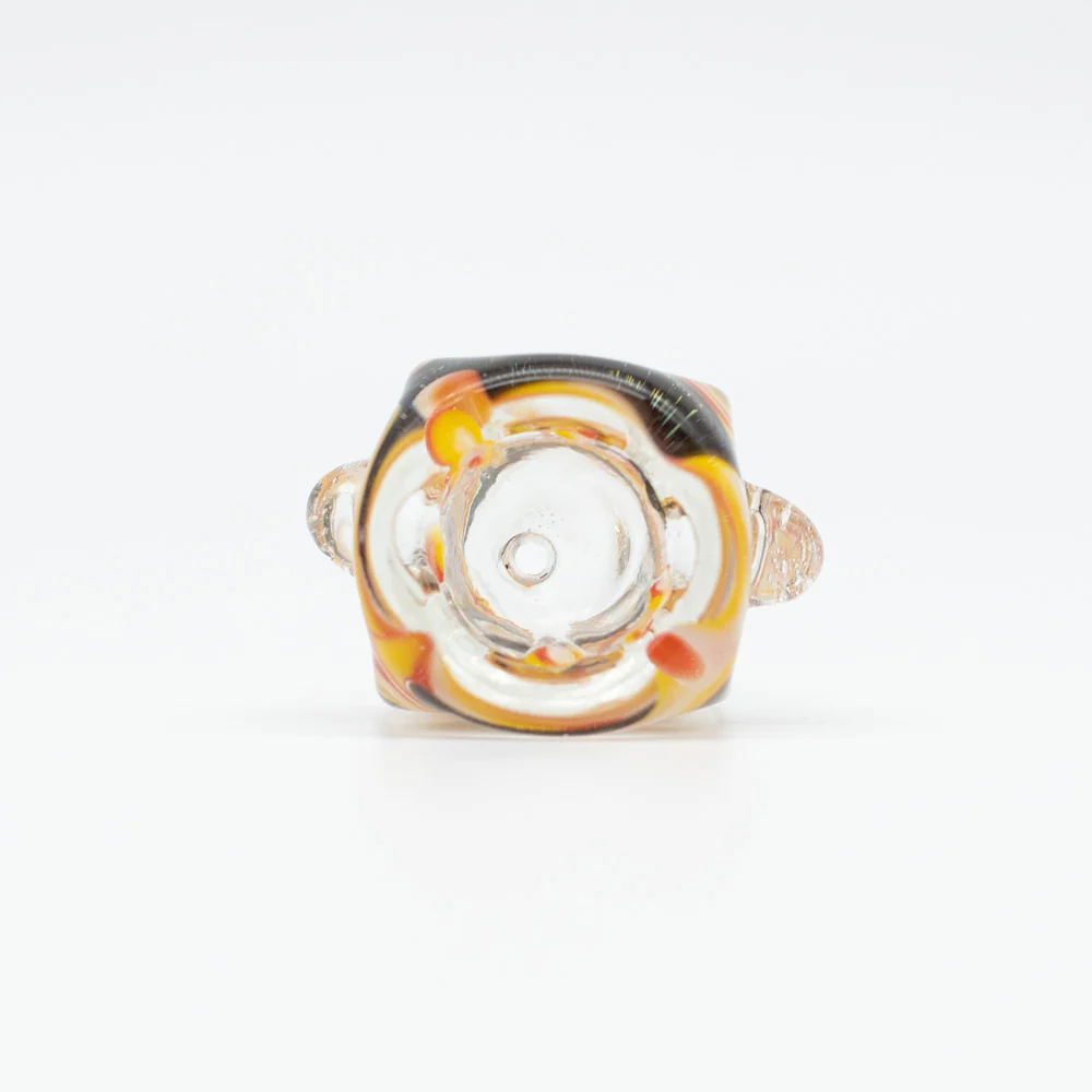 Square Swirls Glass Cone - Red, White & Yellow - 18mm - Image 3