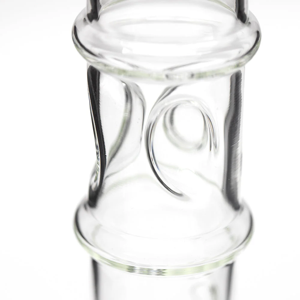 Stereo Double Cone Glass Bong - Leaf Decal - Image 5