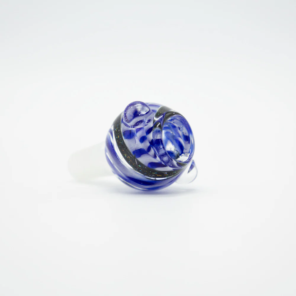 Swirly Glass Cone - Dark Blue (14mm) - Image 2