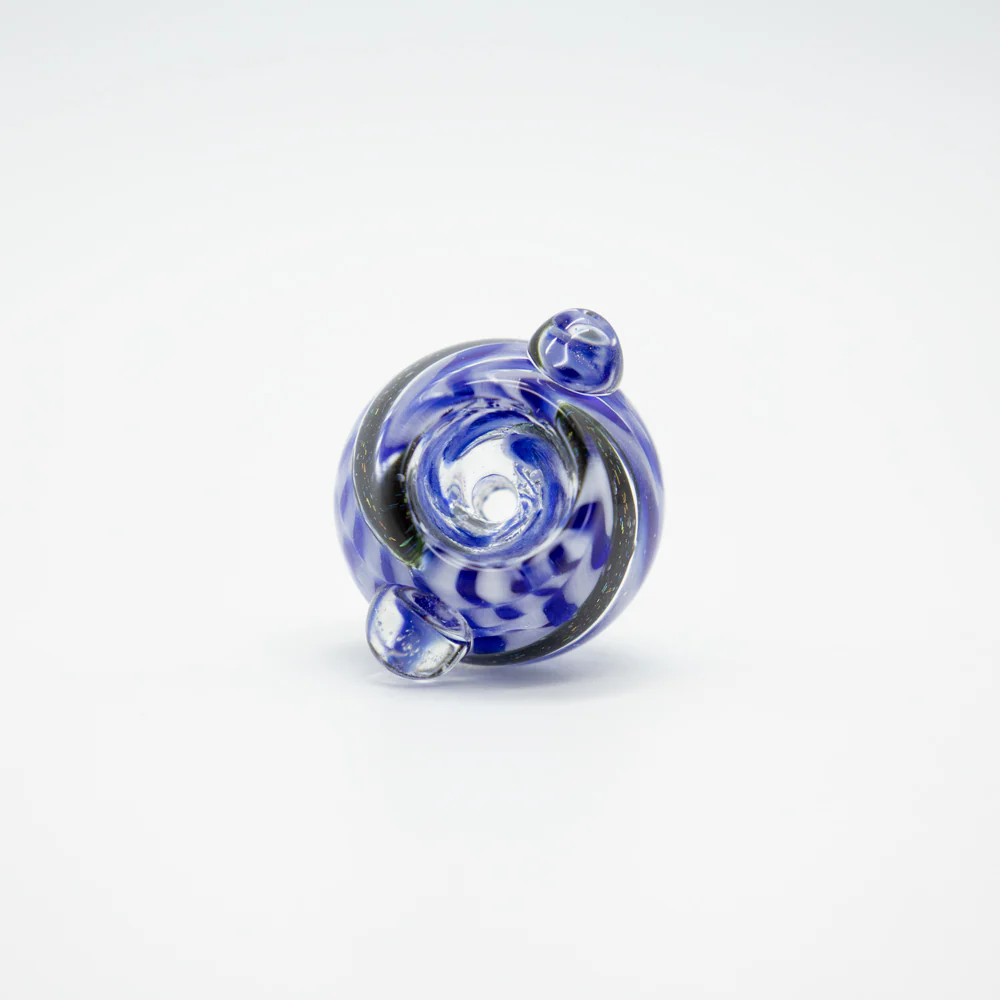 Swirly Glass Cone - Dark Blue (14mm) - Image 3