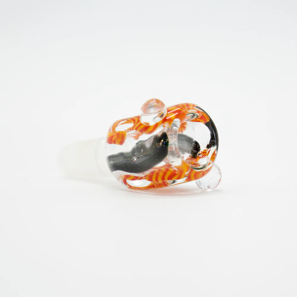 Swirly Square Glass Cone - Orange (14mm) - Image 2