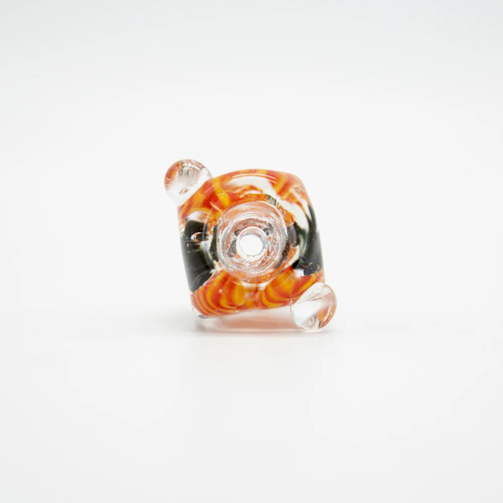 Swirly Square Glass Cone - Orange (14mm) - Image 3