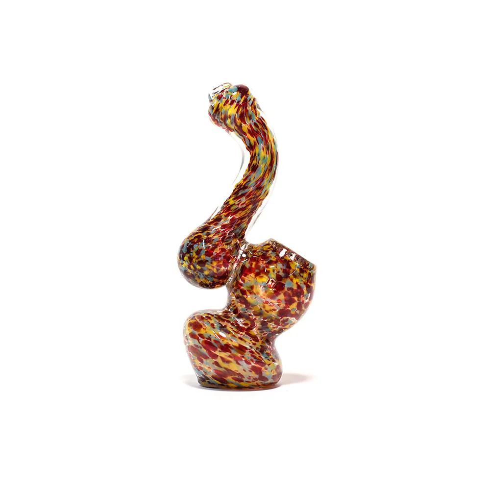 THE SUCKER GLASS BUBBLER (SPECKLED MAROON| YELLOW & BLUE) - Image 2