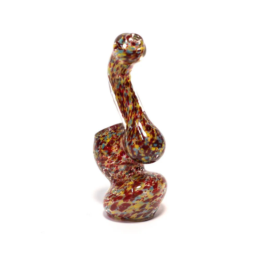THE SUCKER GLASS BUBBLER (SPECKLED MAROON| YELLOW & BLUE) - Image 3