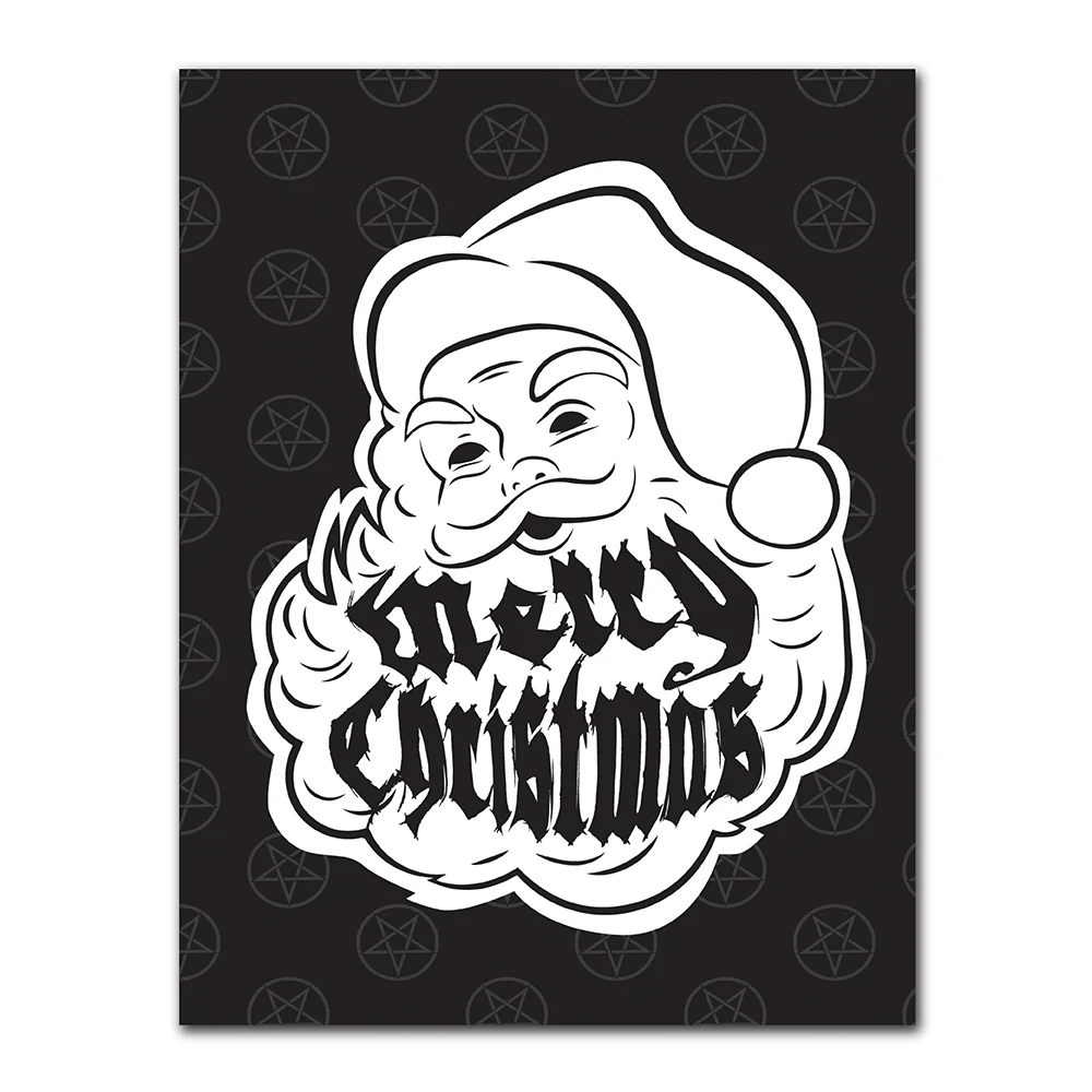 WAKE 'N' BAKE | SANTA W/ PENTAGRAM XMAS GREETING CARD