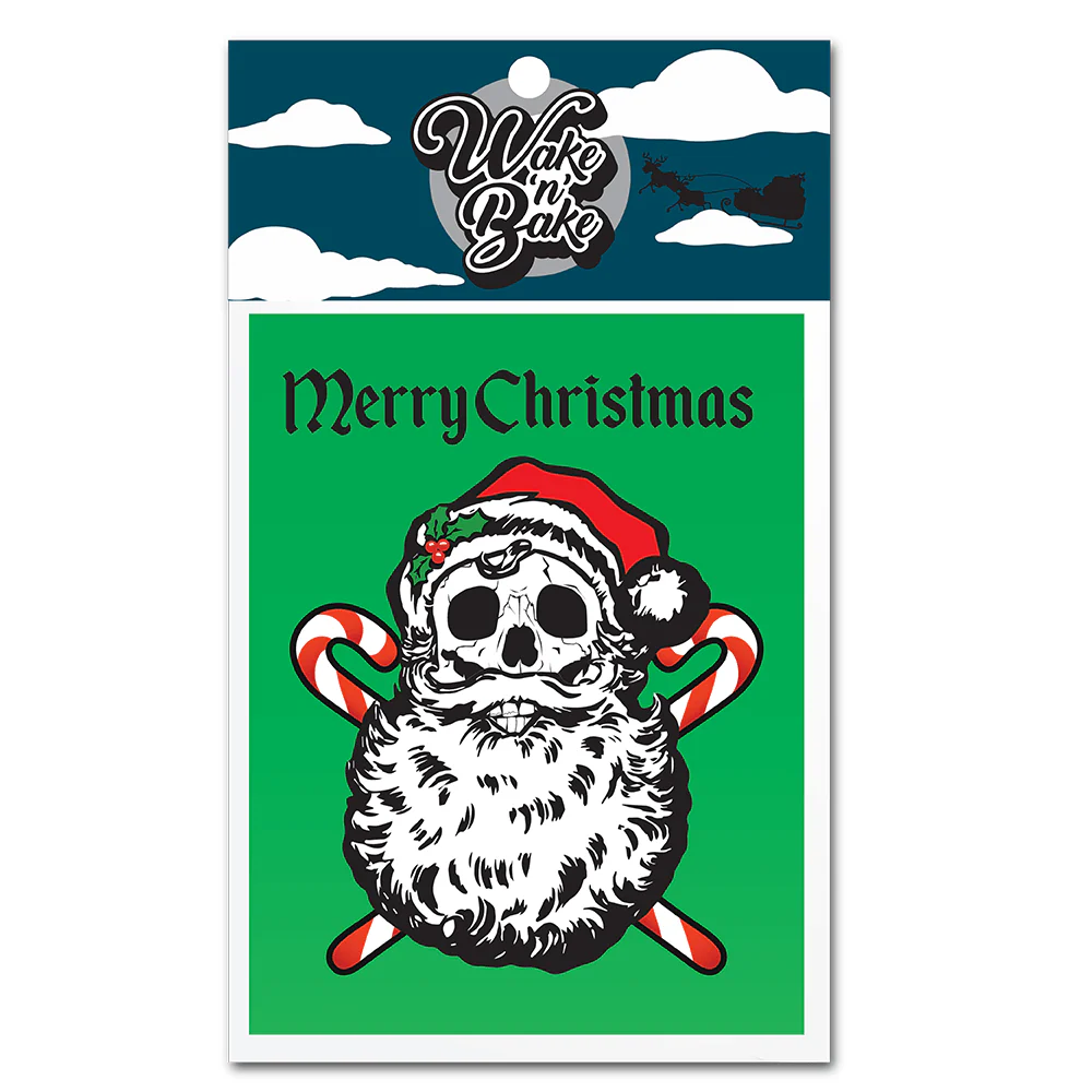 WAKE 'N' BAKE | SKULL SANTA XMAS GREETING CARD - Image 4