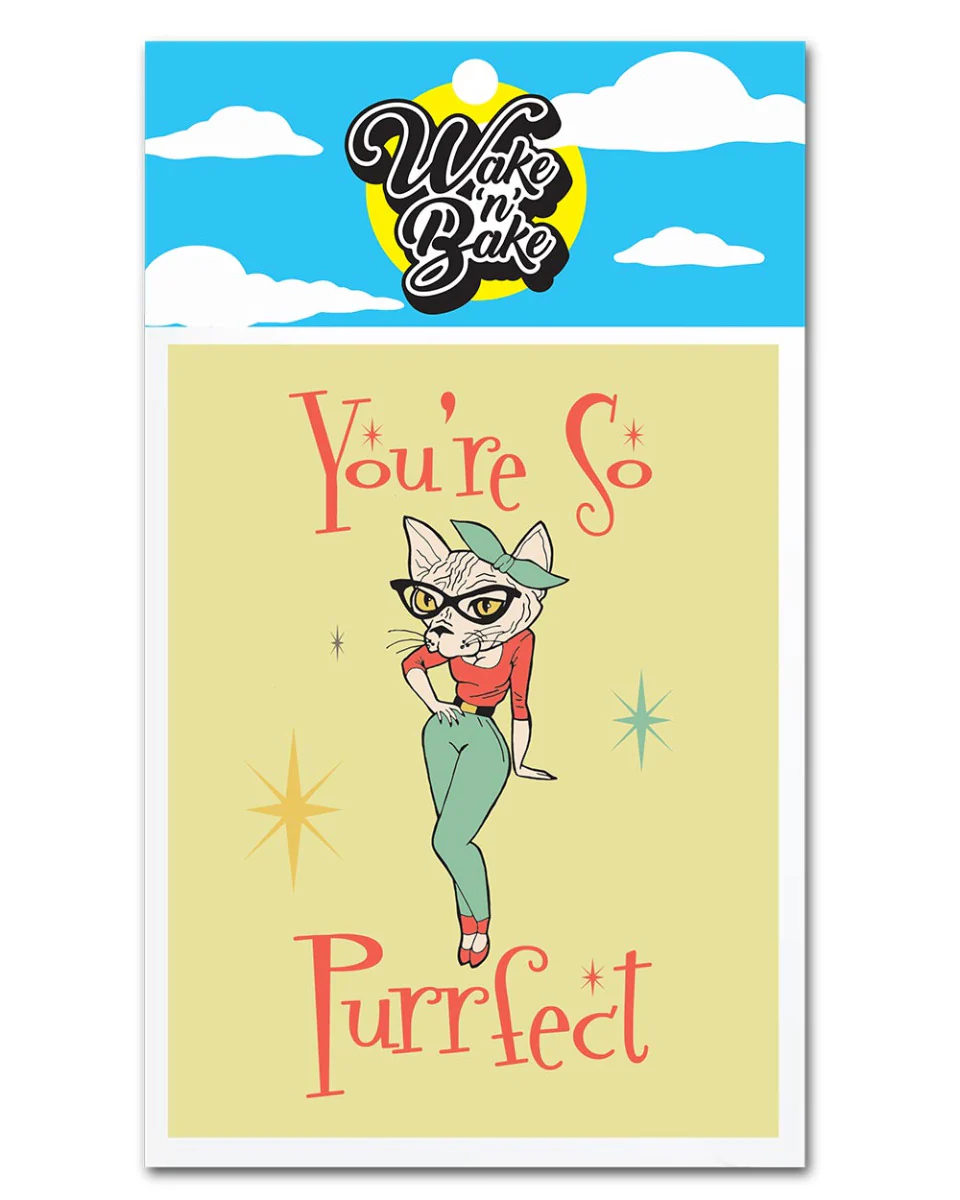 WAKE 'N' BAKE | YOU'RE SO PURRFECT GREETING CARD - Image 3