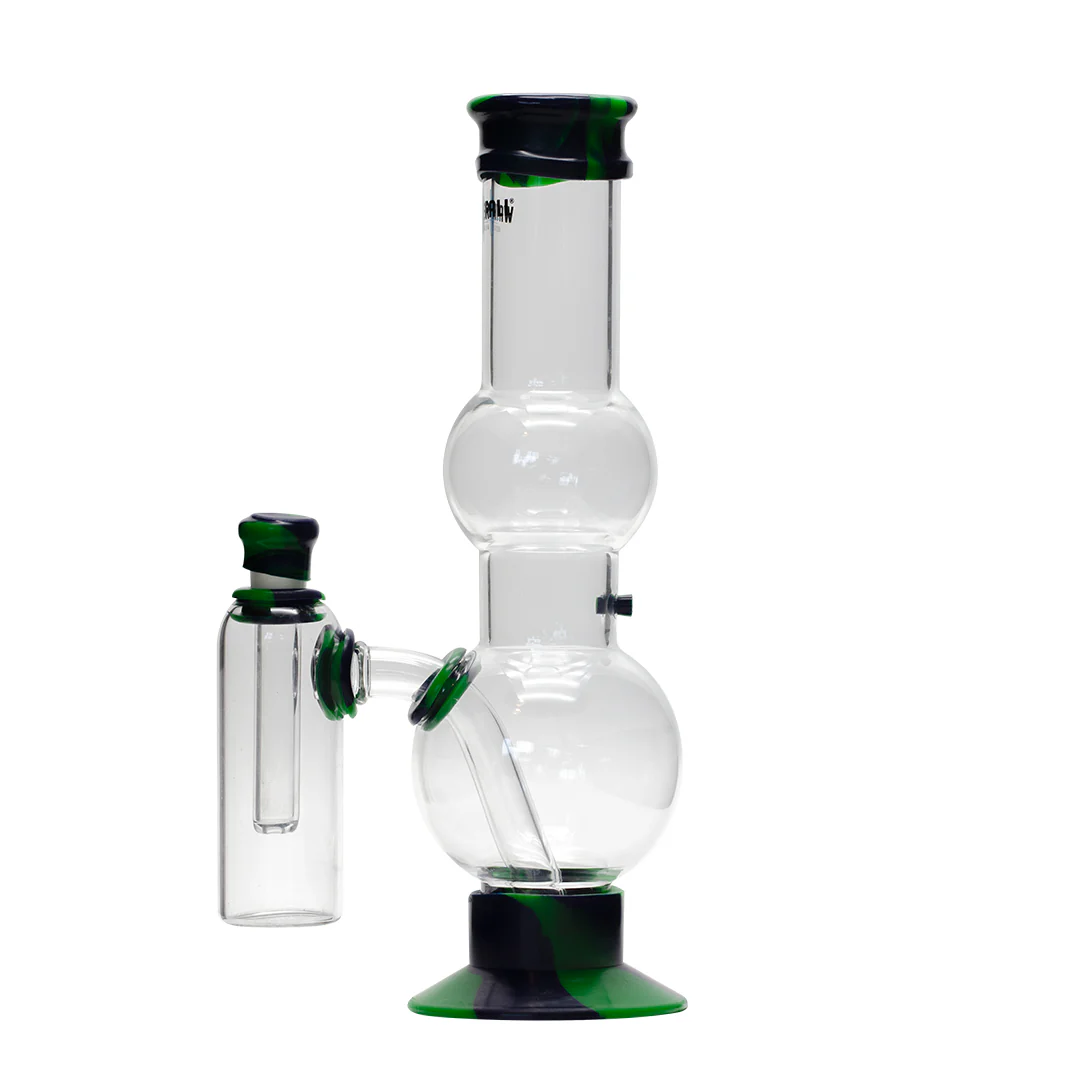 Waterfall Beano Highbrid Series Glass Bong with Ash Catcher - Green/Blue - Image 4