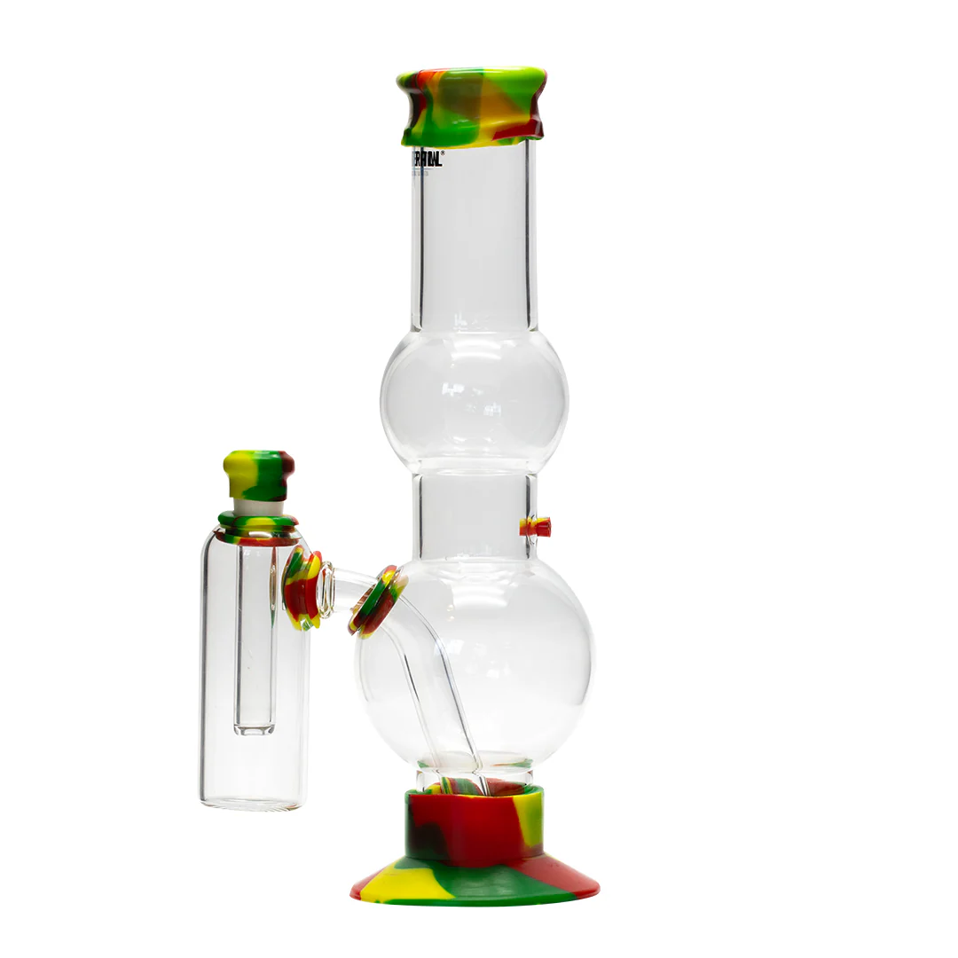 Waterfall Beano Highbrid Series Glass Bong with Ash Catcher - Rasta - Image 4
