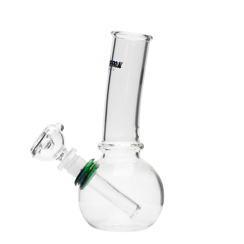 Waterfall Bent Junior Highbrid Series Glass Bong - Green/Blue
