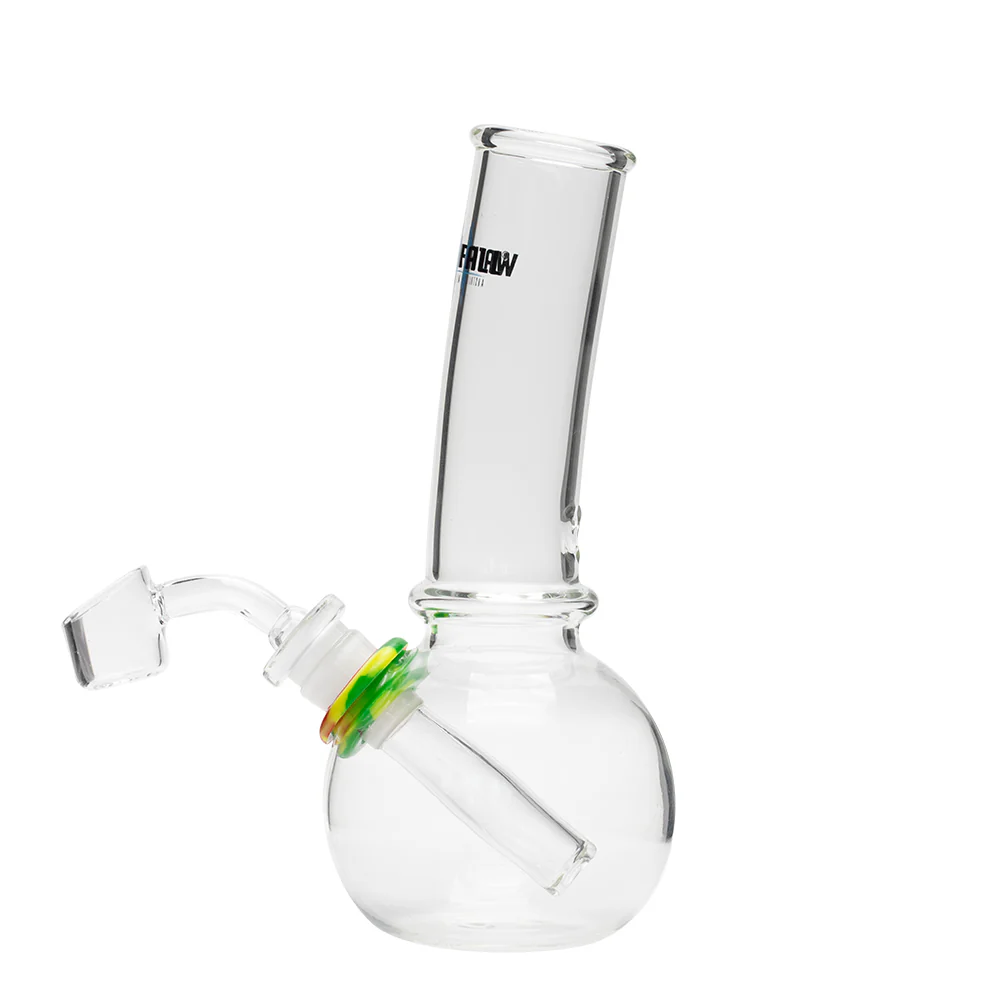 Waterfall Bent Junior Highbrid Series Glass Bong - Rasta - Image 2