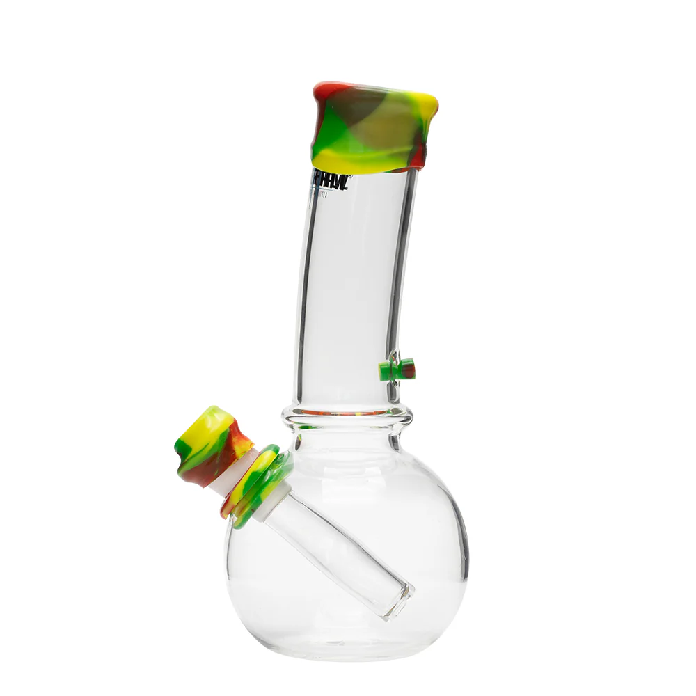 Waterfall Bent Junior Highbrid Series Glass Bong - Rasta - Image 4