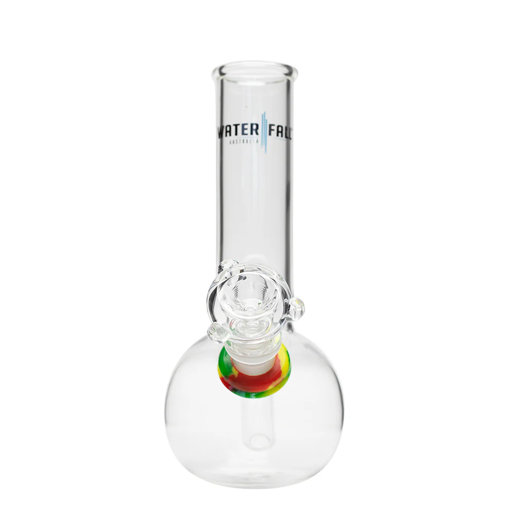 Waterfall Bent Junior Highbrid Series Glass Bong - Rasta - Image 5