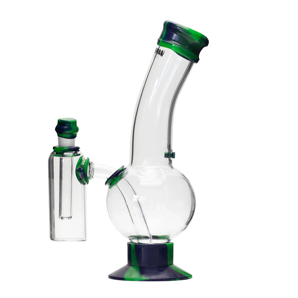Waterfall Decimator Highbrid Series Glass Bong With Ash Catcher - Green/Blue - Image 4