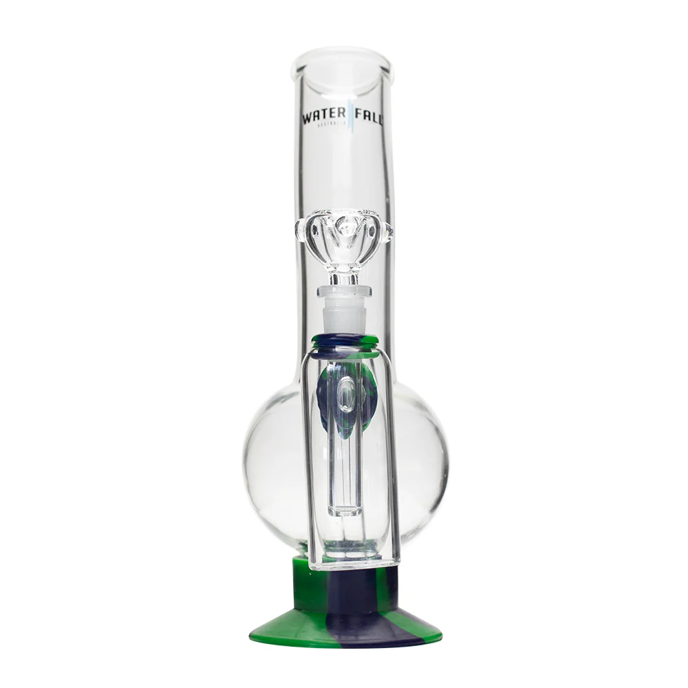 Waterfall Decimator Highbrid Series Glass Bong With Ash Catcher - Green/Blue - Image 5