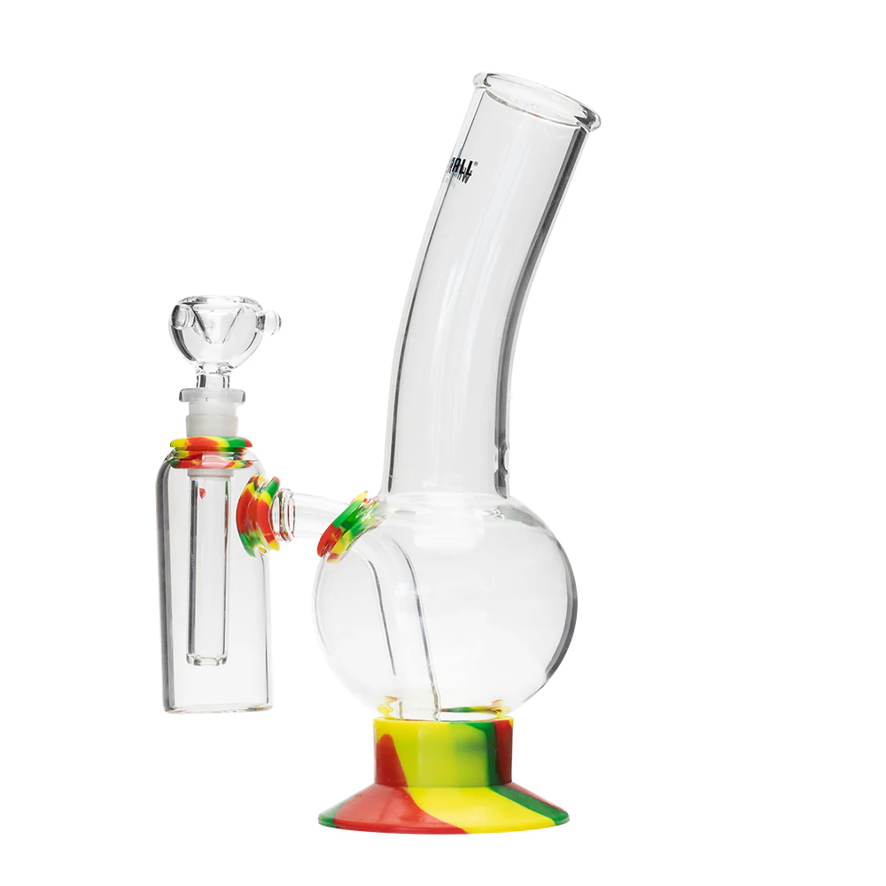 Waterfall Decimator Highbrid Series Glass Bong With Ash Catcher - Rasta