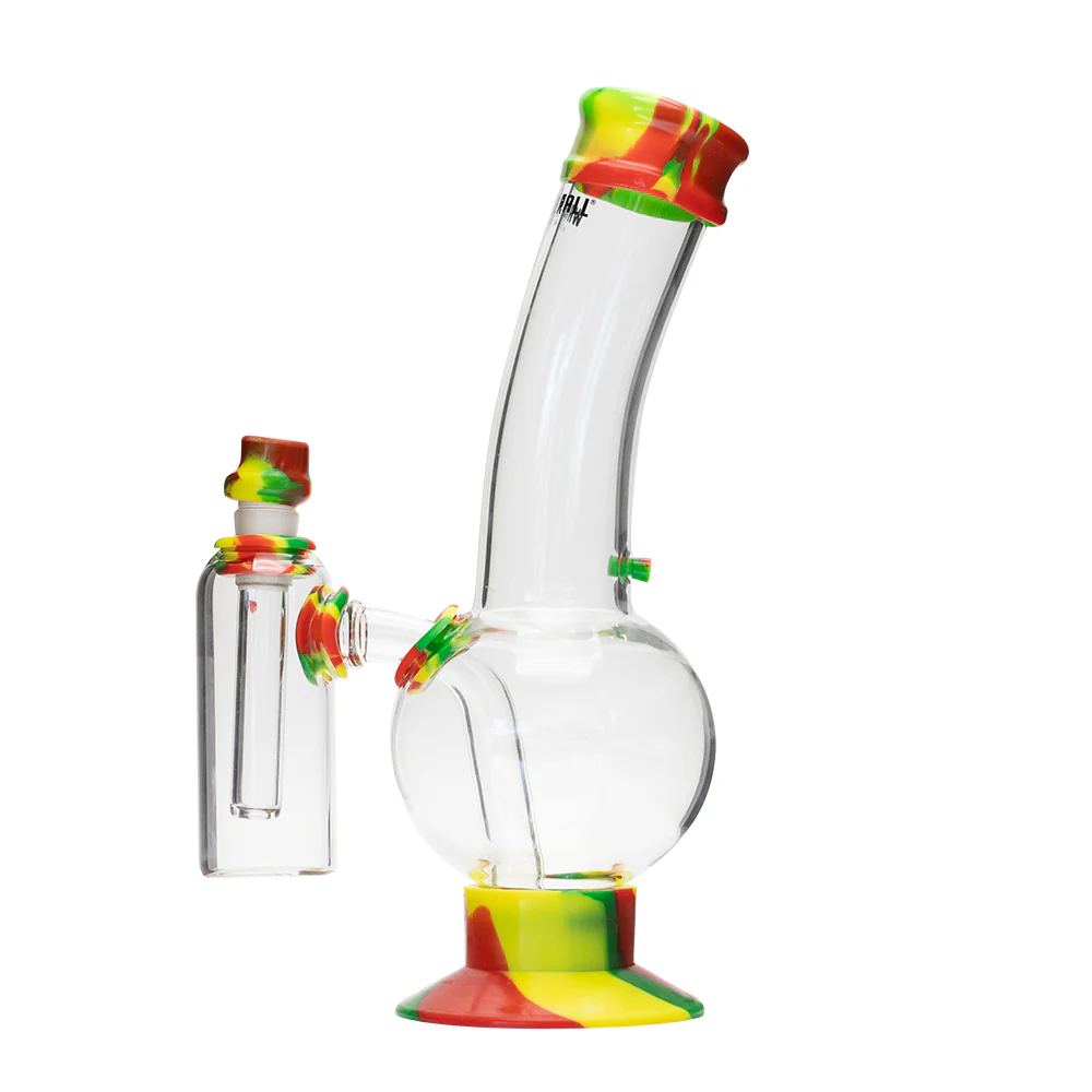 Waterfall Decimator Highbrid Series Glass Bong With Ash Catcher - Rasta - Image 4