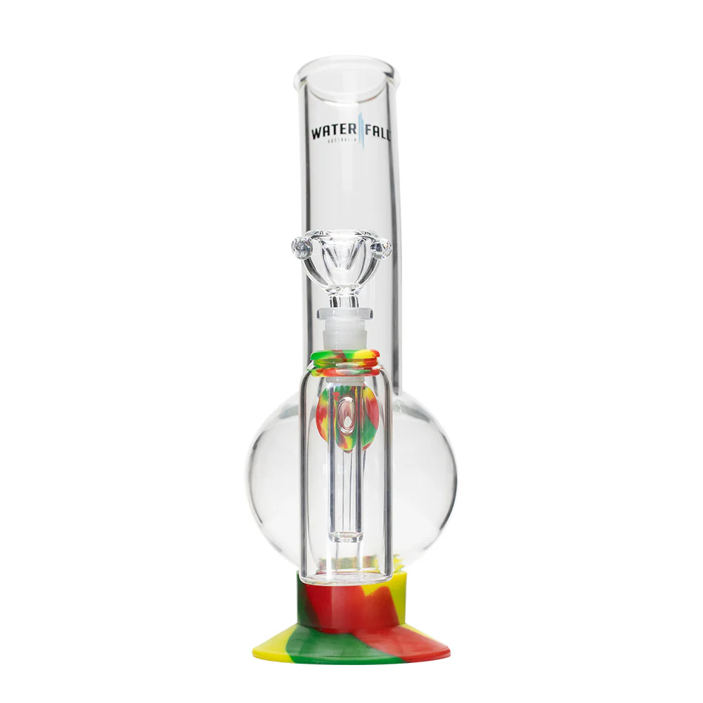 Waterfall Decimator Highbrid Series Glass Bong With Ash Catcher - Rasta - Image 5