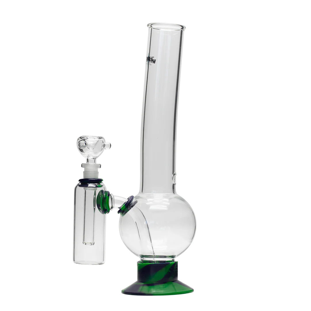 Waterfall Eliminator Highbrid Series Glass Bong With Ash Catcher - Green/Blue