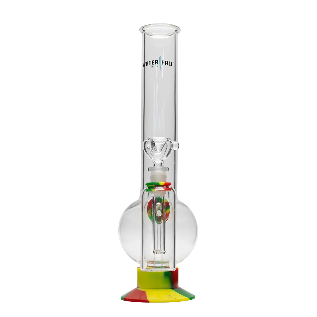 Waterfall Eliminator Highbrid Series Glass Bong With Ash Catcher - Rasta - Image 2