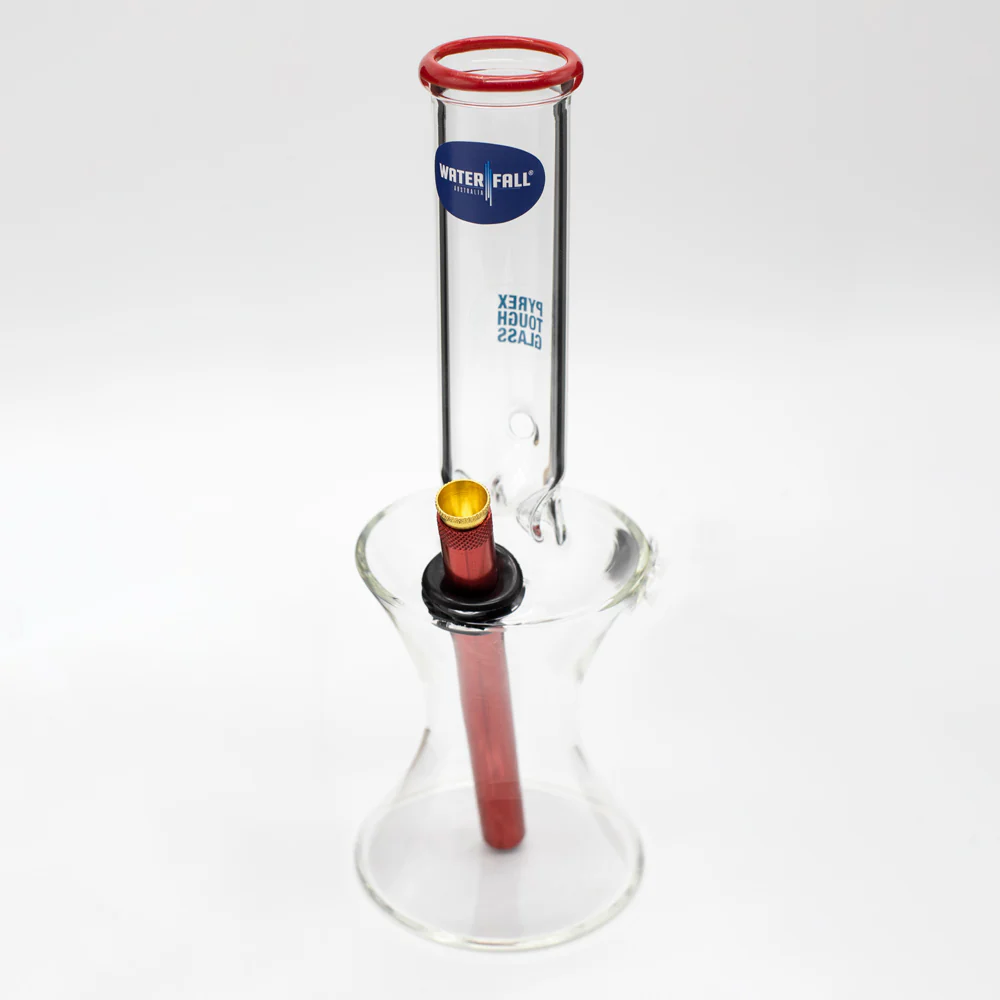 Hourglass Medium Glass Bong - Red