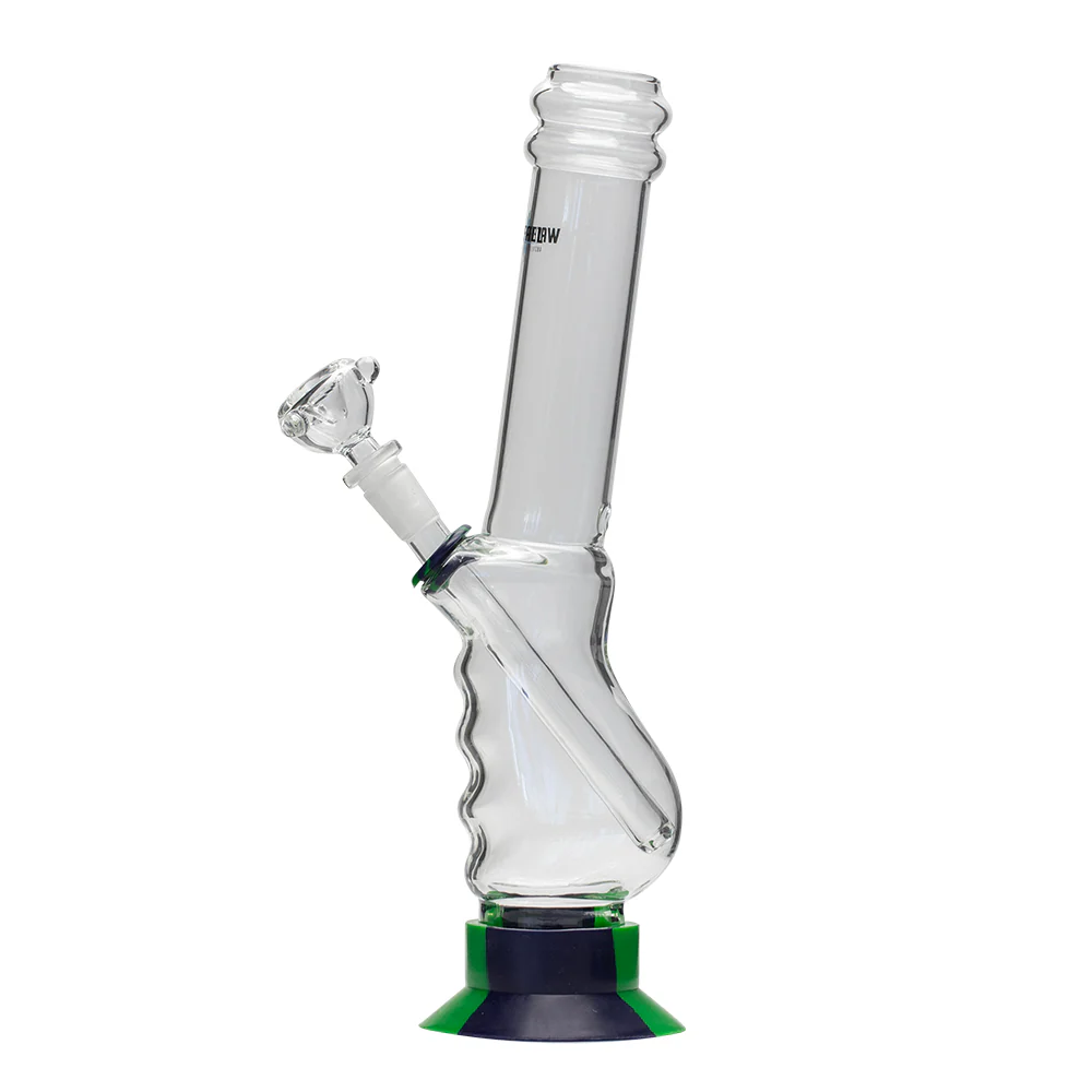 Waterfall Large Gripper Highbrid Series Glass Bong - Green/Blue