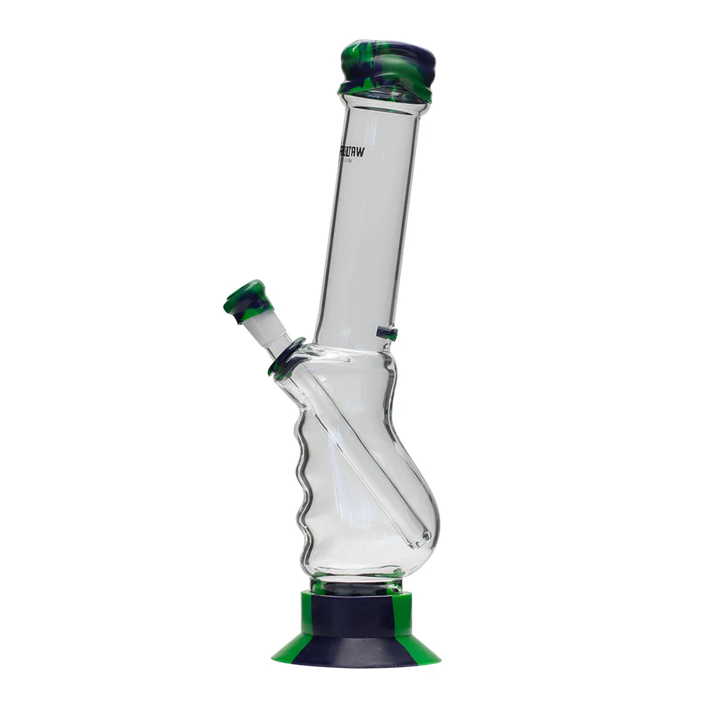 Waterfall Large Gripper Highbrid Series Glass Bong - Green/Blue - Image 4