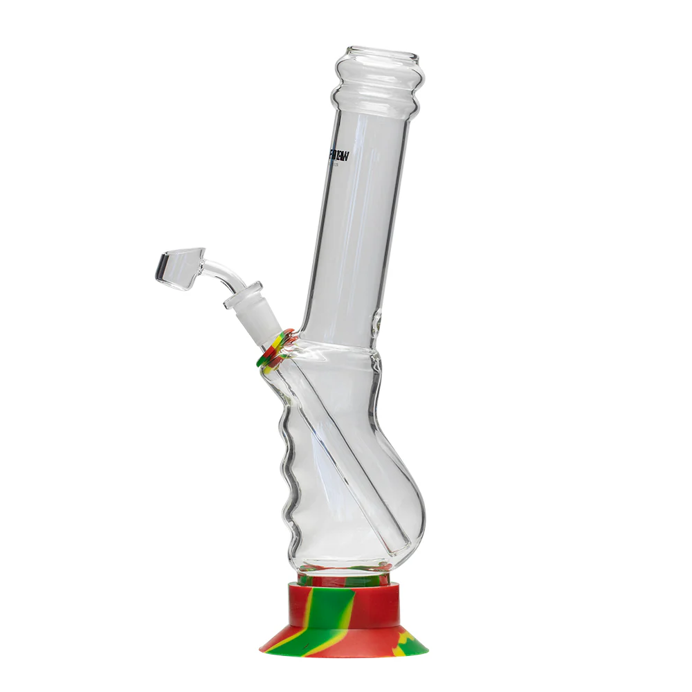 Waterfall Large Gripper Highbrid Series Glass Bong - Rasta - Image 2